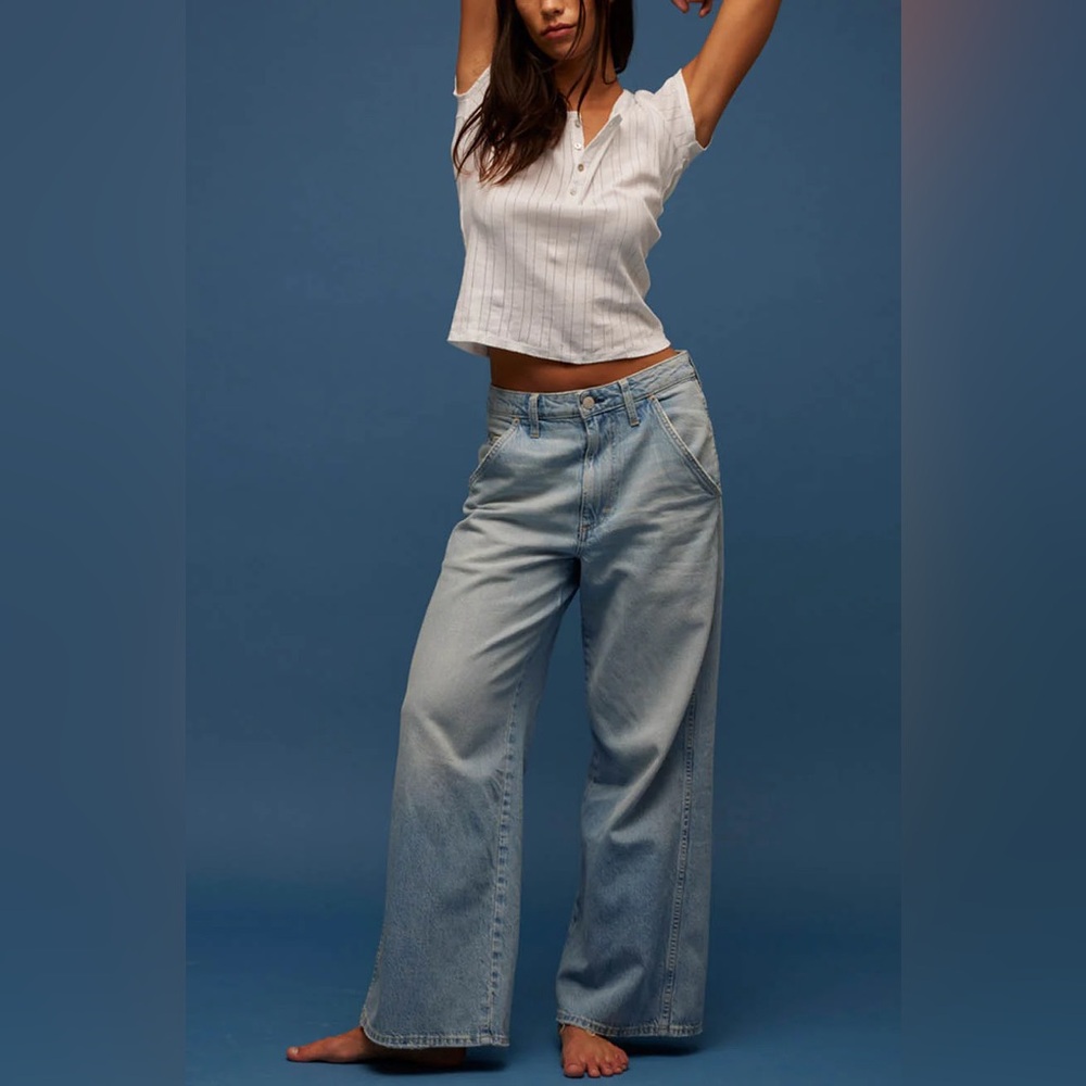 AMO Light Blue Flare & Wide Leg Jeans